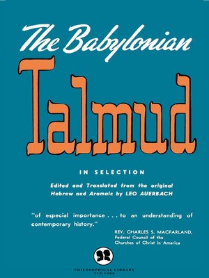 cover image of The Babylonian Talmud